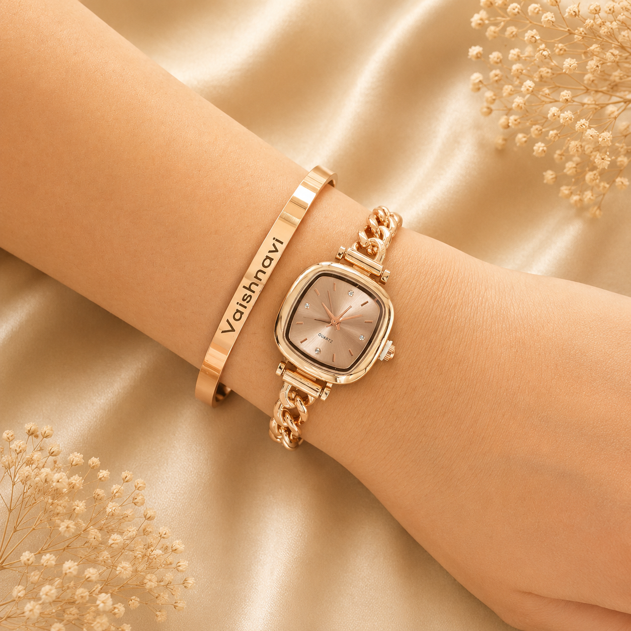Virelle Watch with Personalised Bracelet Stack