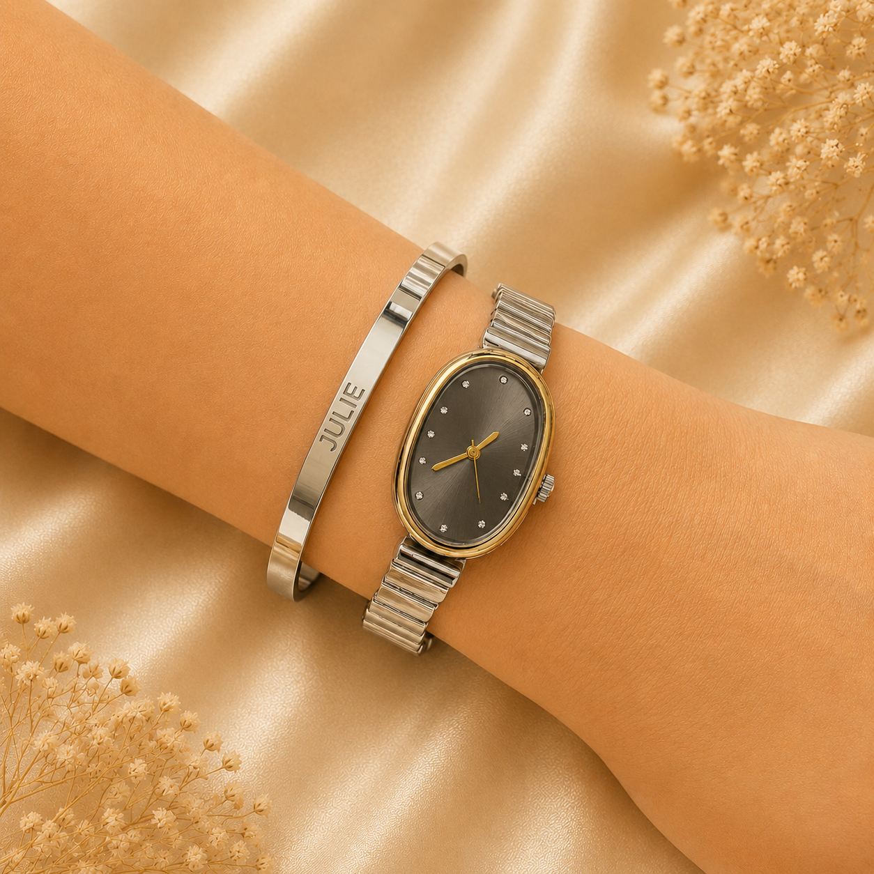 Velmont watch with Personalised Bracelet Stack