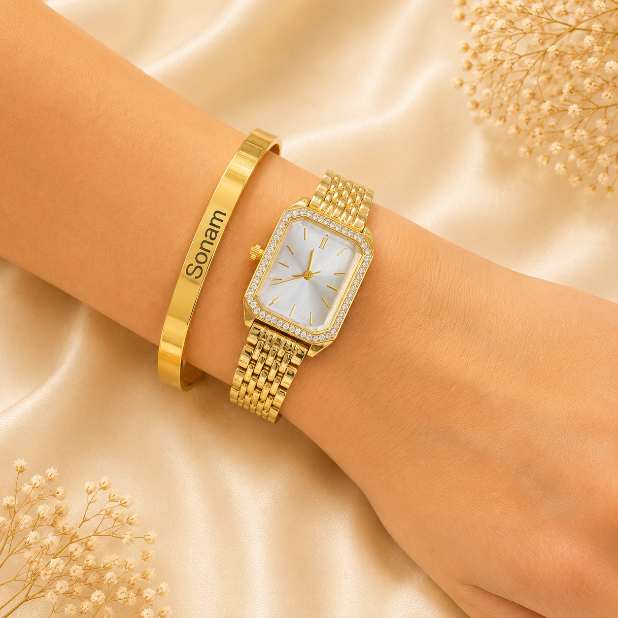 Avelon Watch with Personalised Bracelet Stack