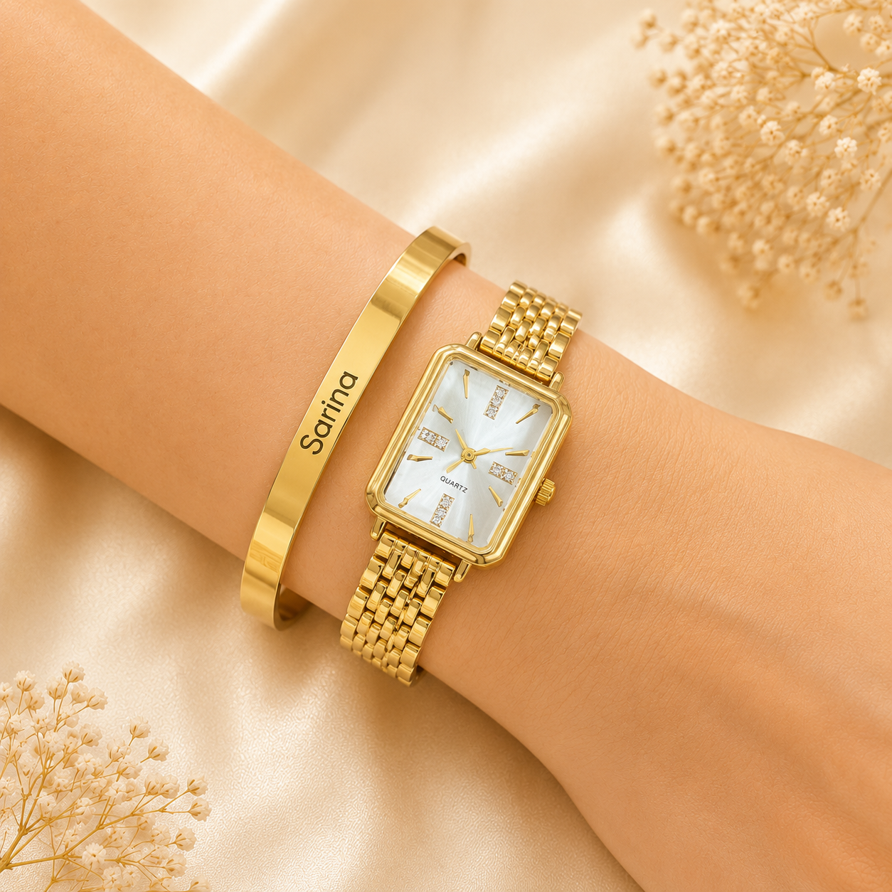 Aureon Watch with Personalised Bracelet Stack