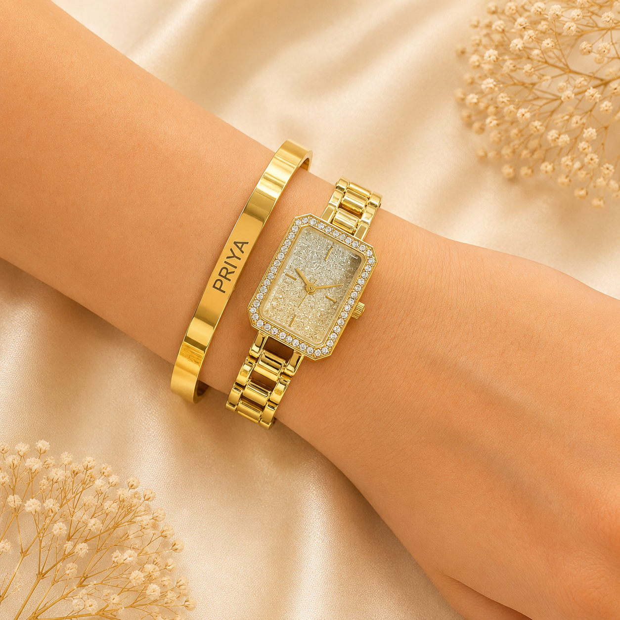 Valerio Watch with Personalised Bracelet Stack
