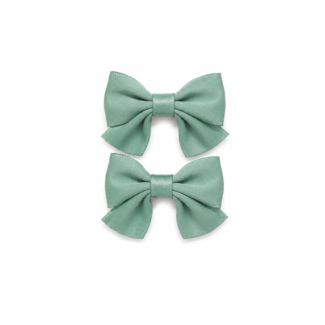 Bow Shaped Alligator pin (Sage Green Satin Bow)