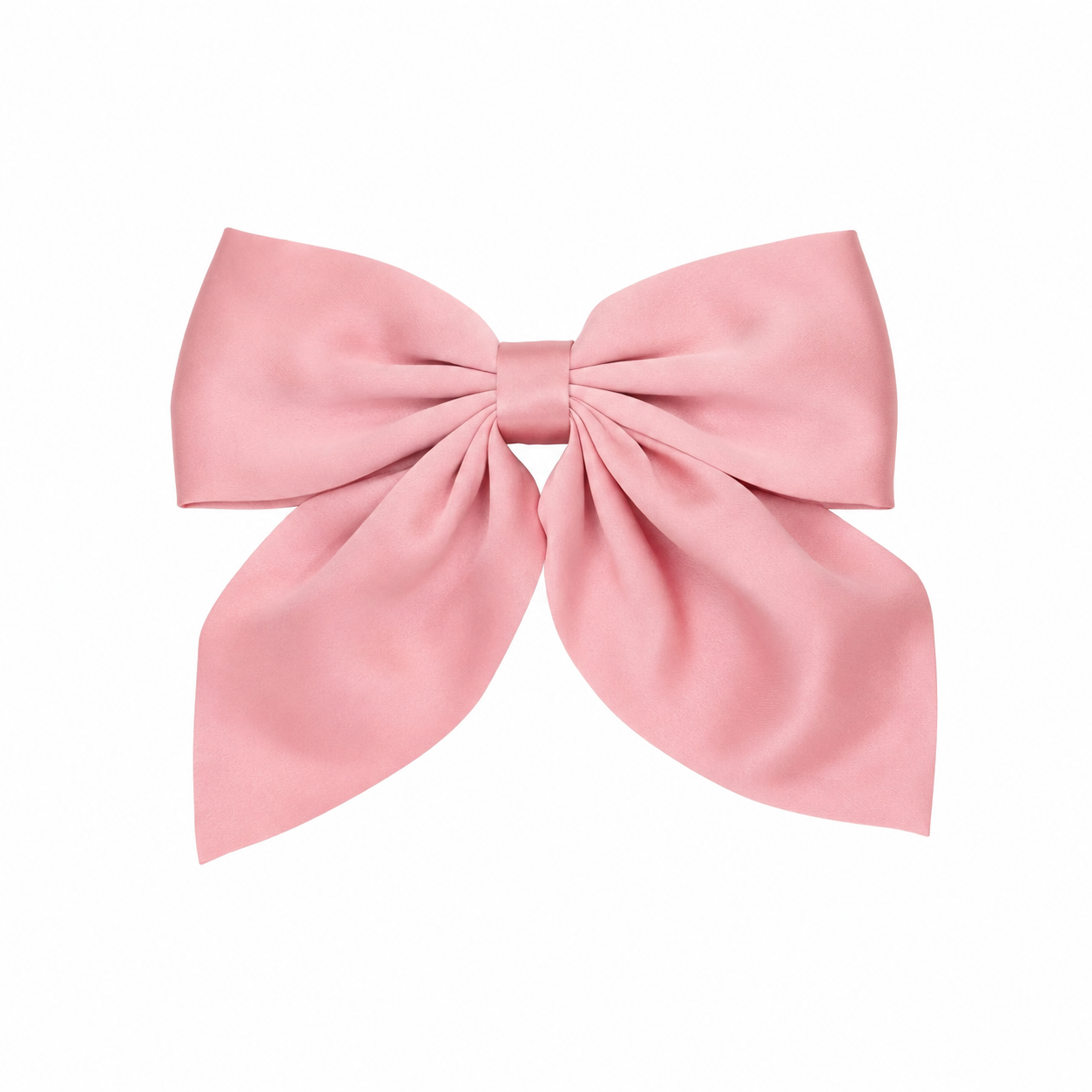 Elegant Fabric Bow Hair Clip (Pink Satin Bow)