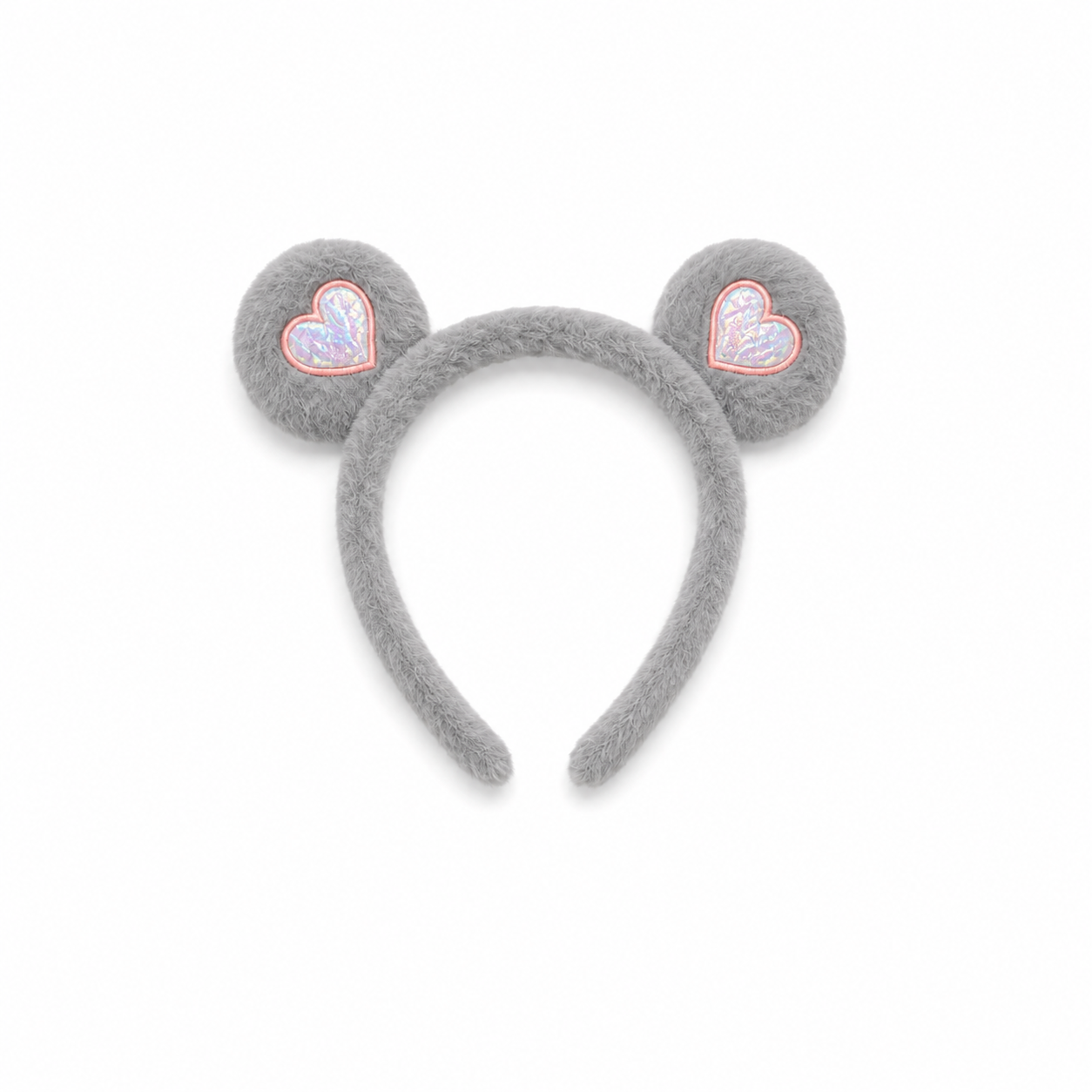 Heart fur hairband (Grey)