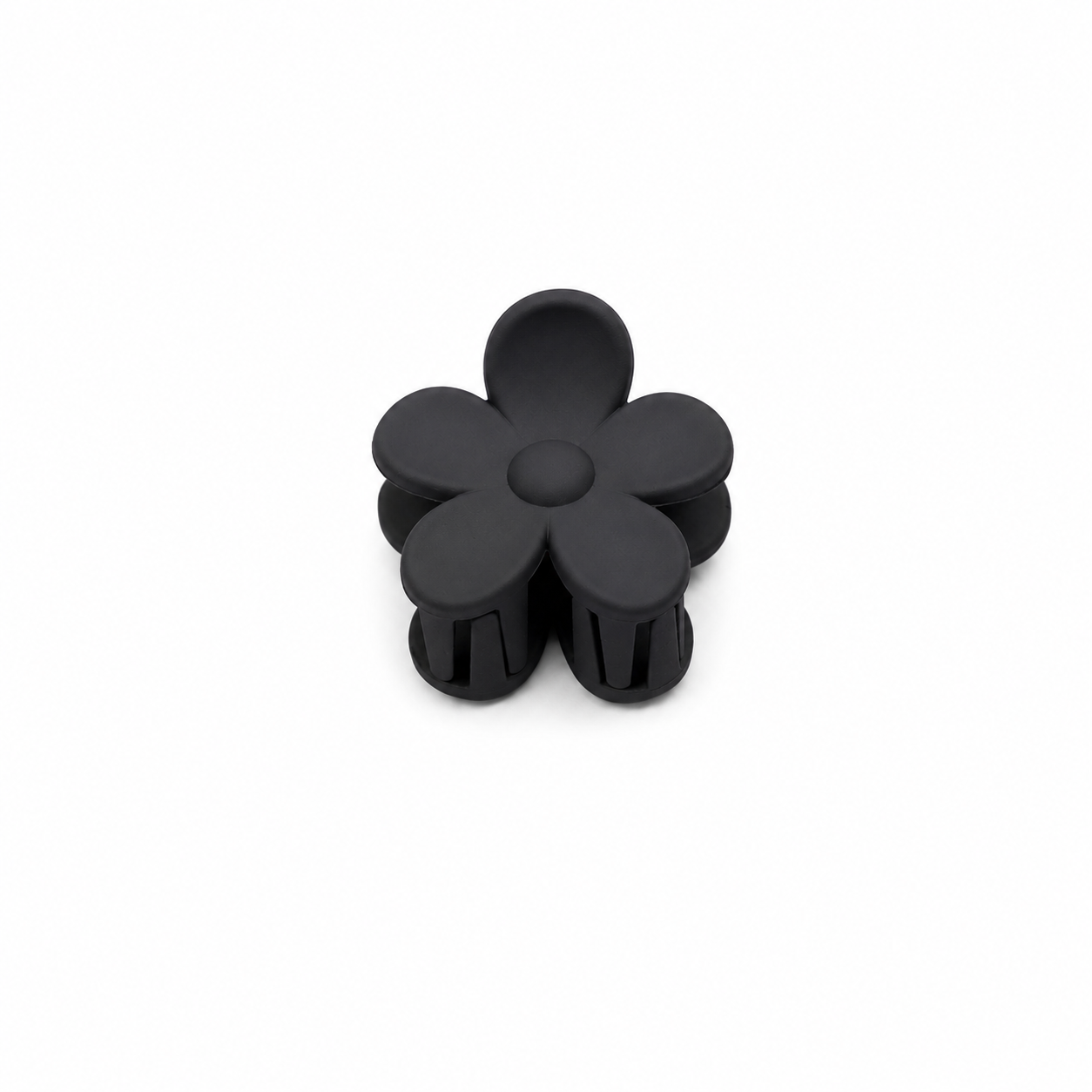 Mini Matte Flower Claw Clip (Dark Grey)
