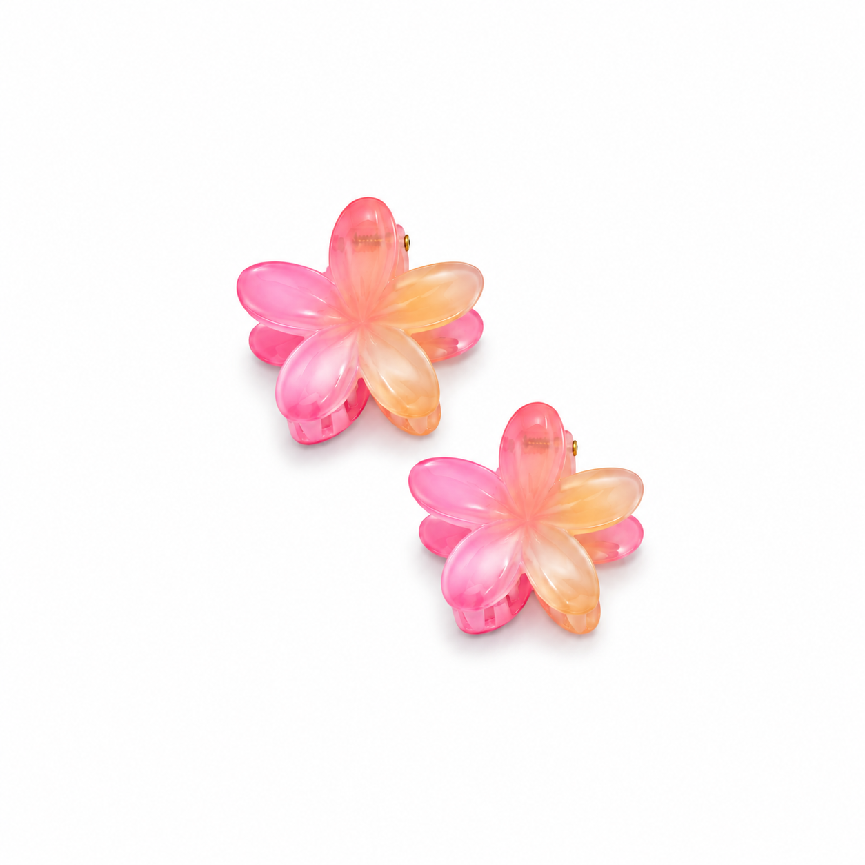 Gradient Mini Flower Hair Claw (Pink & Peach)