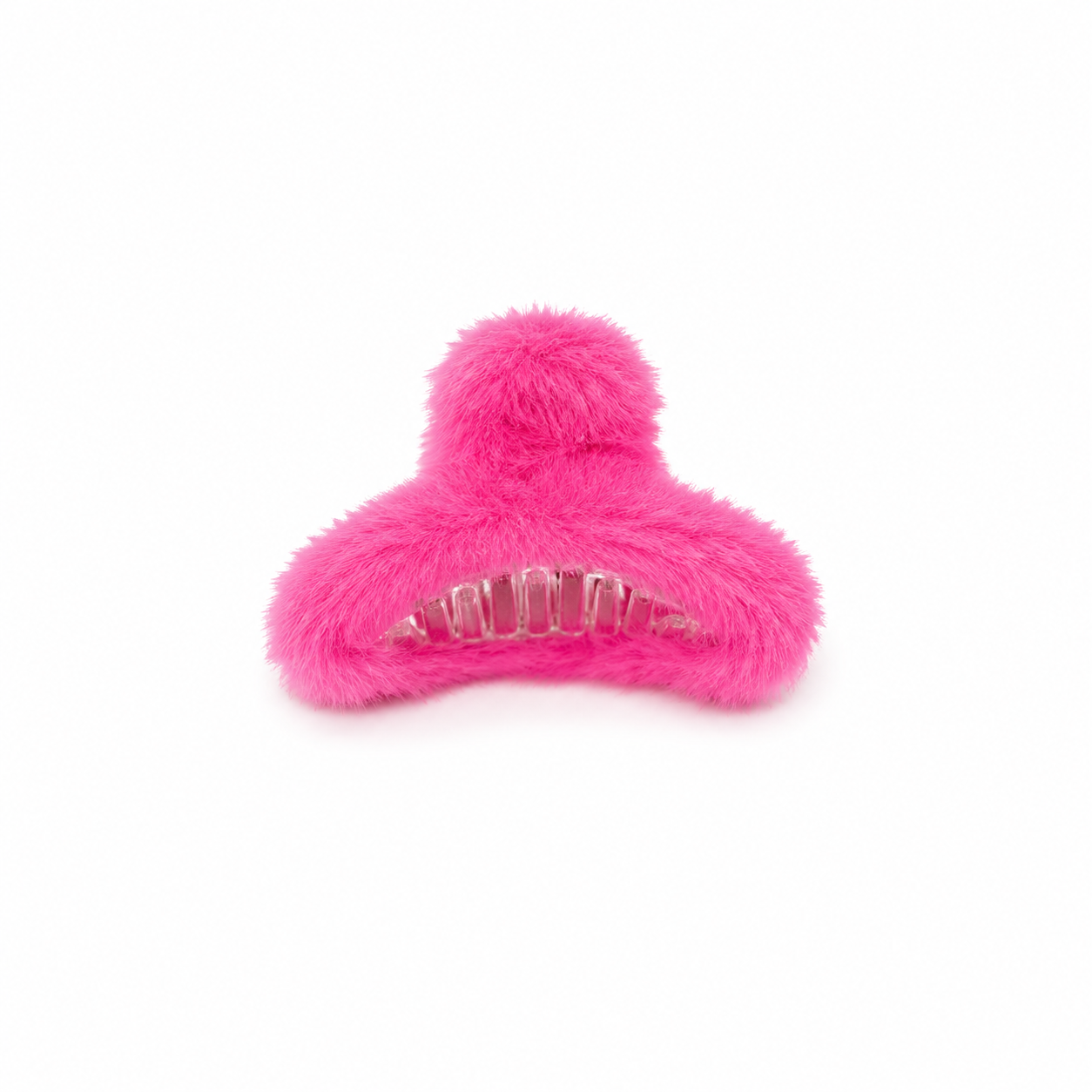 Korean Style Mini Fur Hair Claw (Hot Pink)