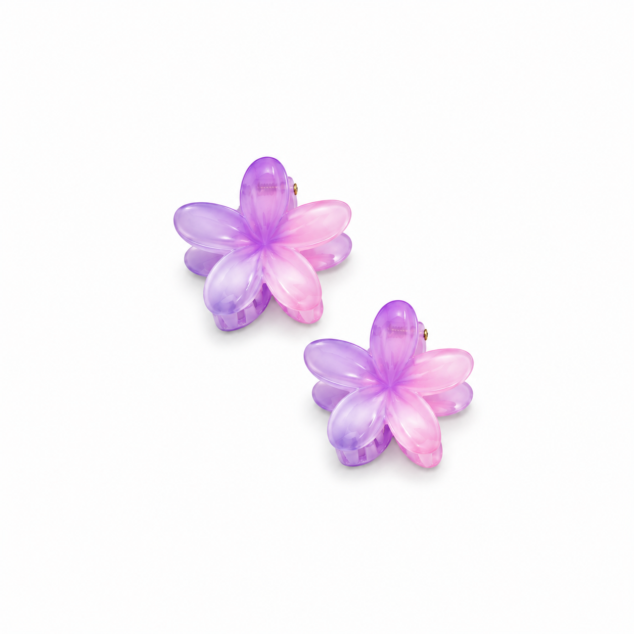 Gradient Mini Flower Hair Claw (Lavender & Pink)