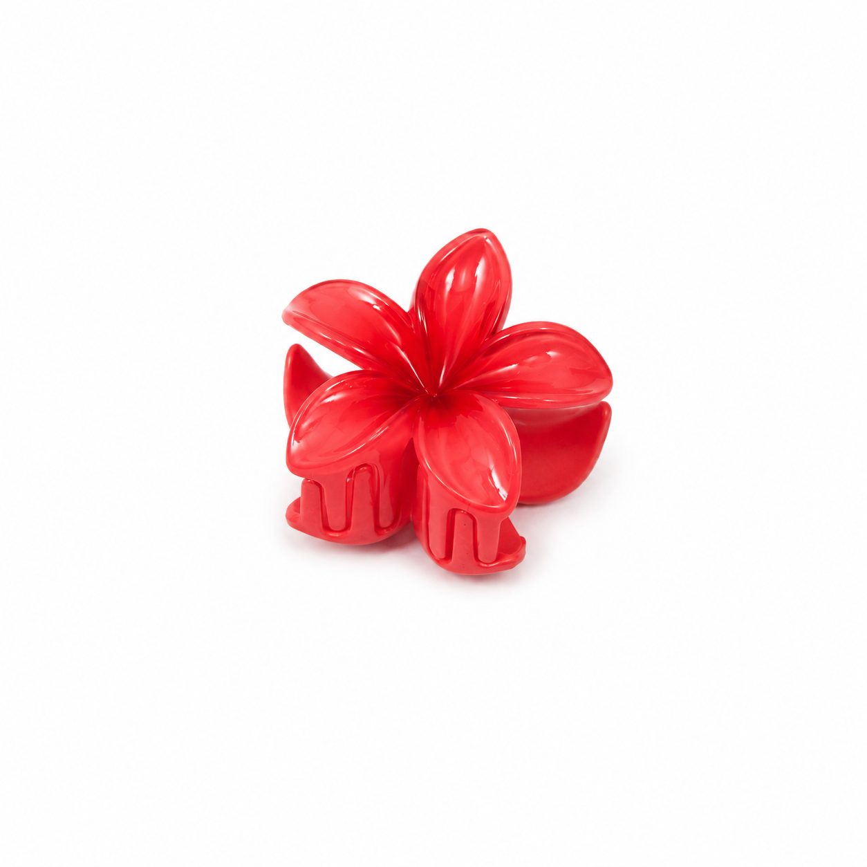 Flower Hair Claw (Cherry Red Frangipani)