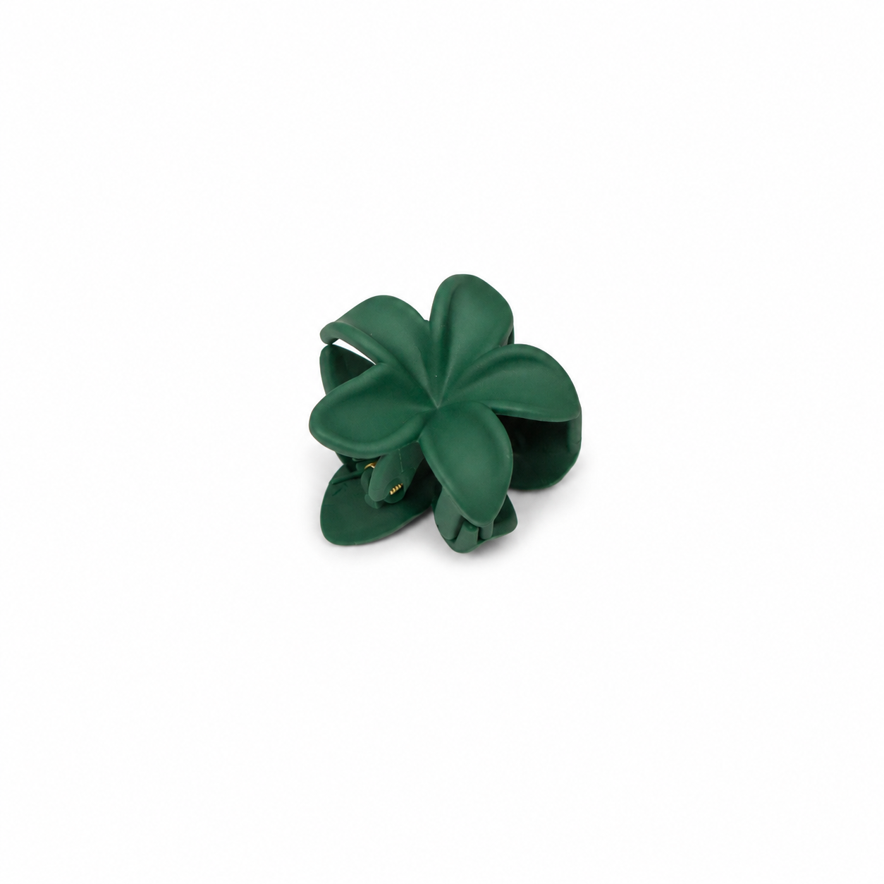 Matt Flower Hair Claw (Forest Green)