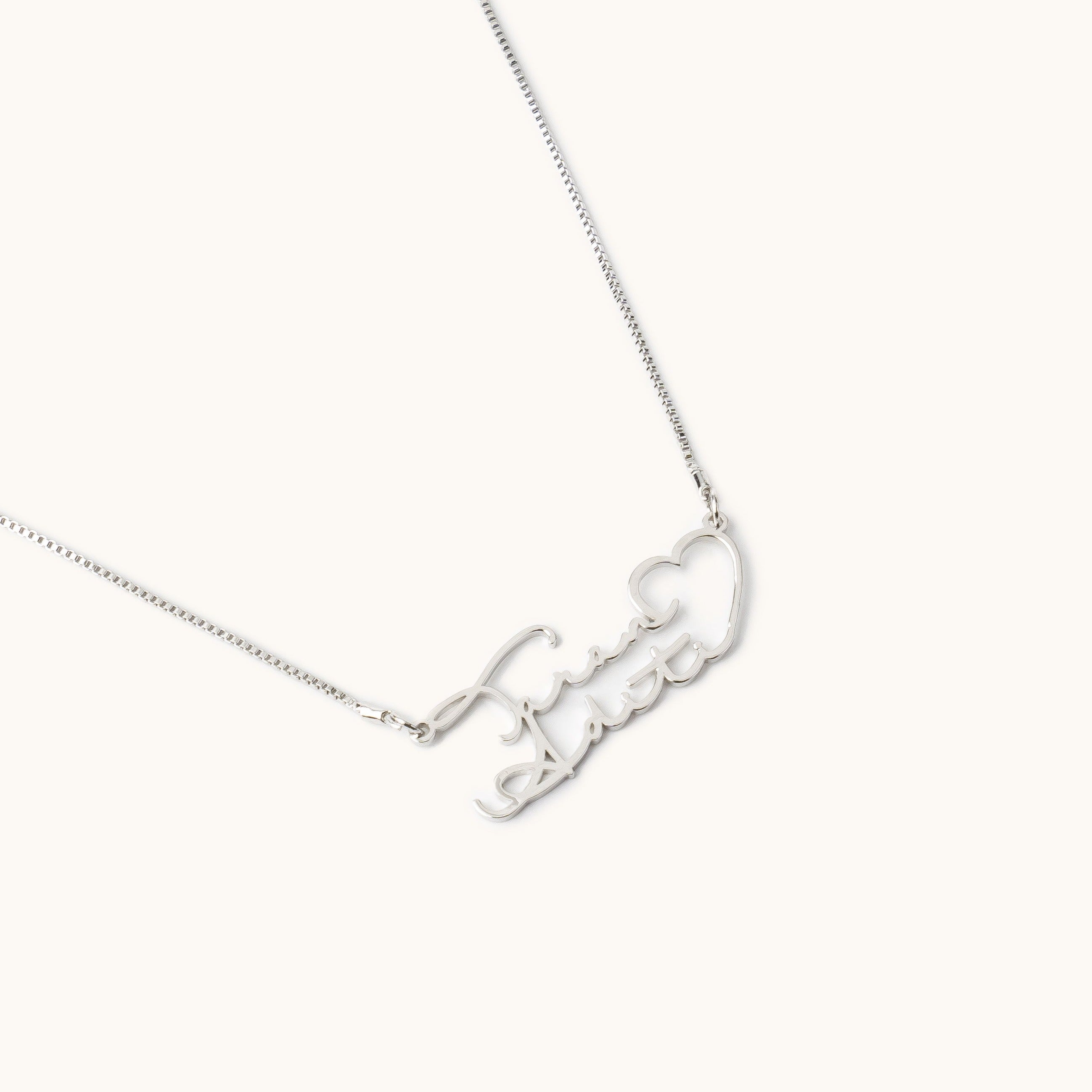 Signature Couple Heart Name Necklace