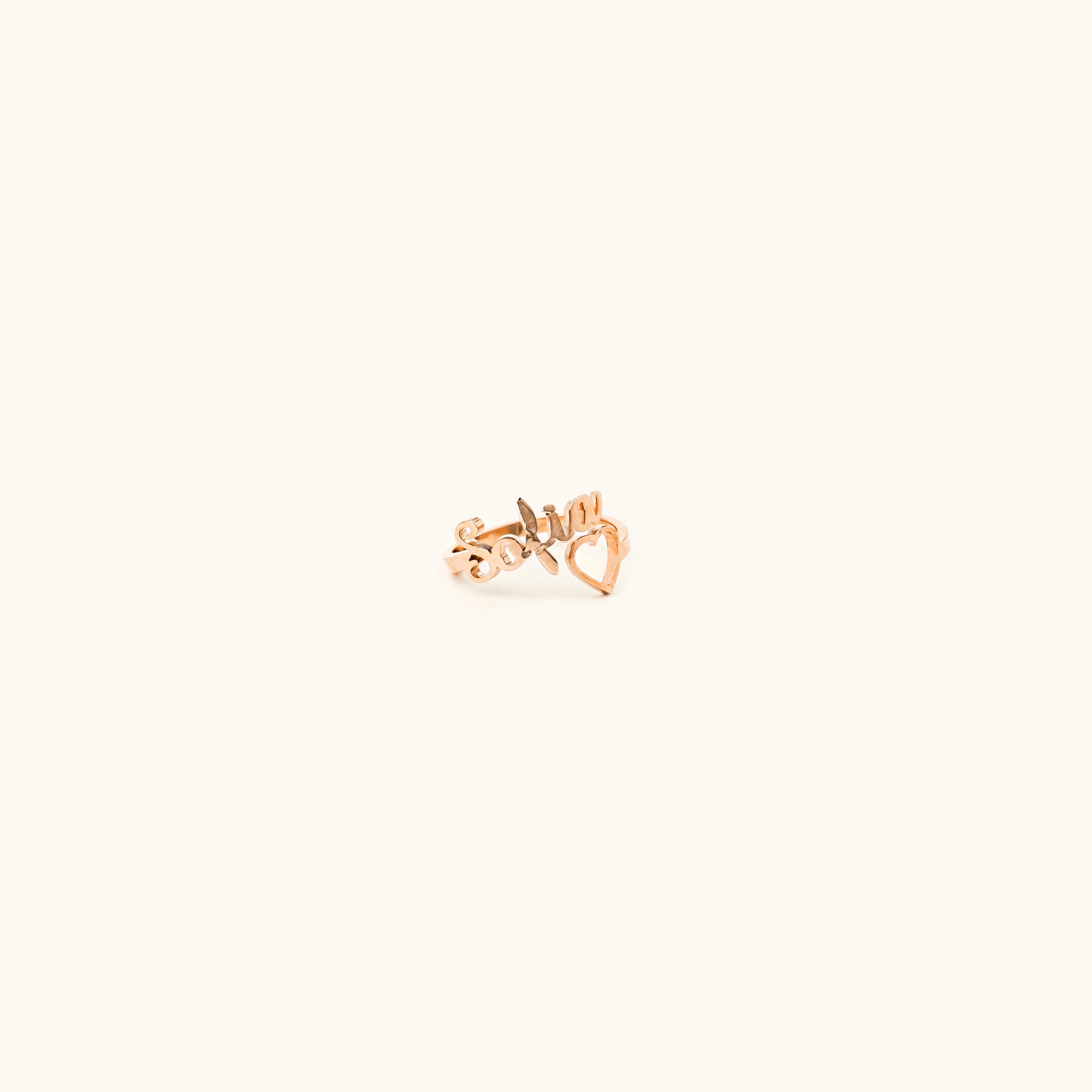 Heart Name Ring (Adjustable)