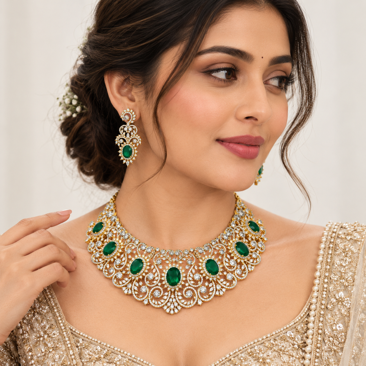 Emerald Riwaayat Statement Choker Set