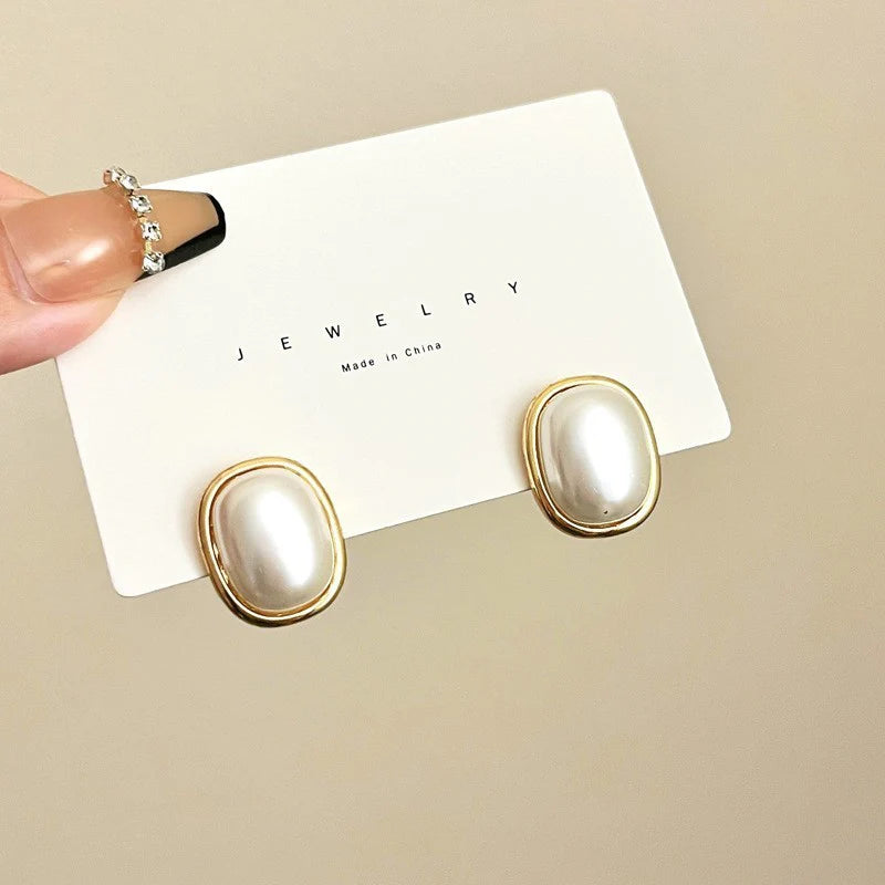 Mosaic Pearl Square Earrings