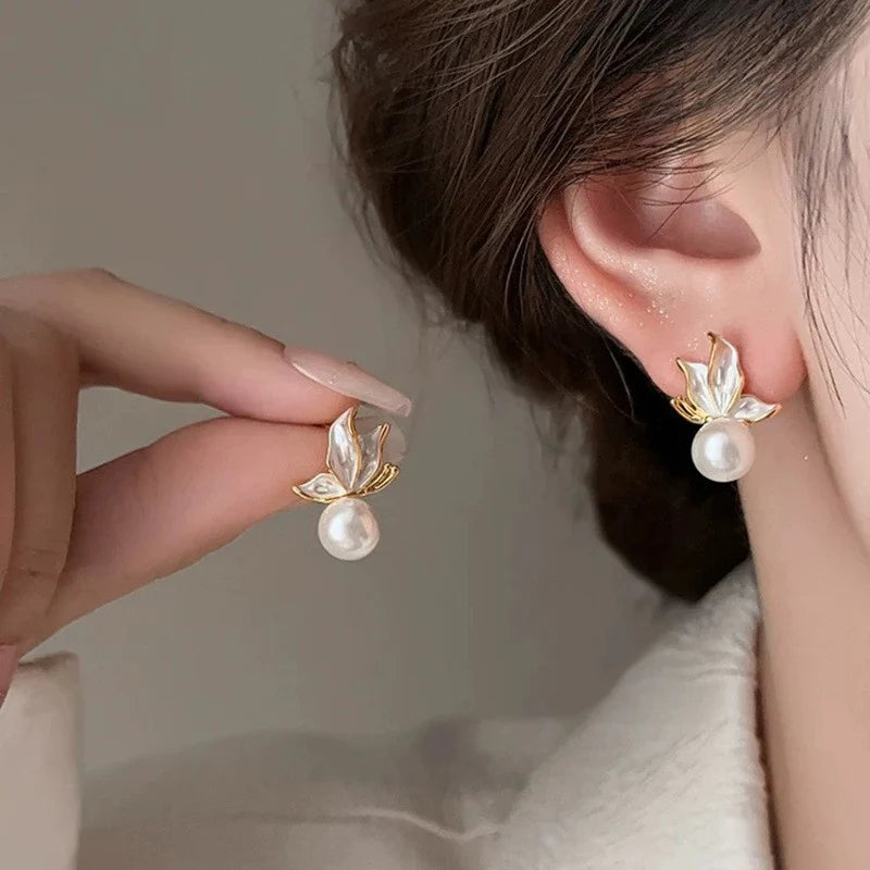 Parisian Butterfly Pearl Earrings