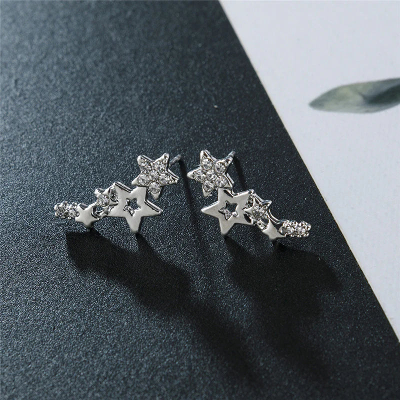Silver Star Sparkle Earrings