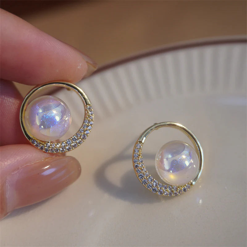 Mermaid Pearl Halo Earrings