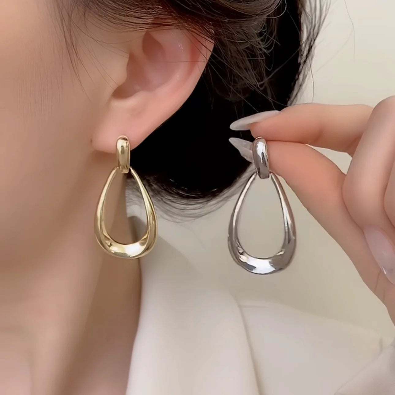 Golden Minimalist Drop Earrings
