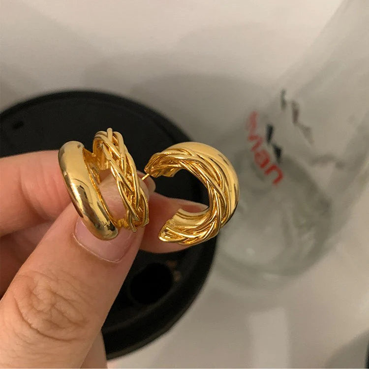Golden Twist Layer Earrings