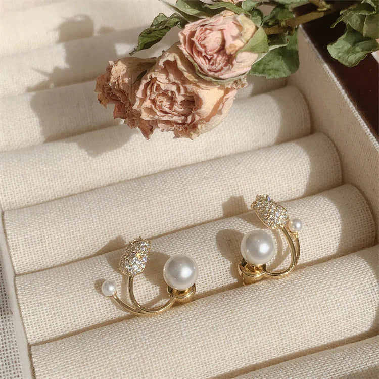 Tulip Pearl Drop Earrings