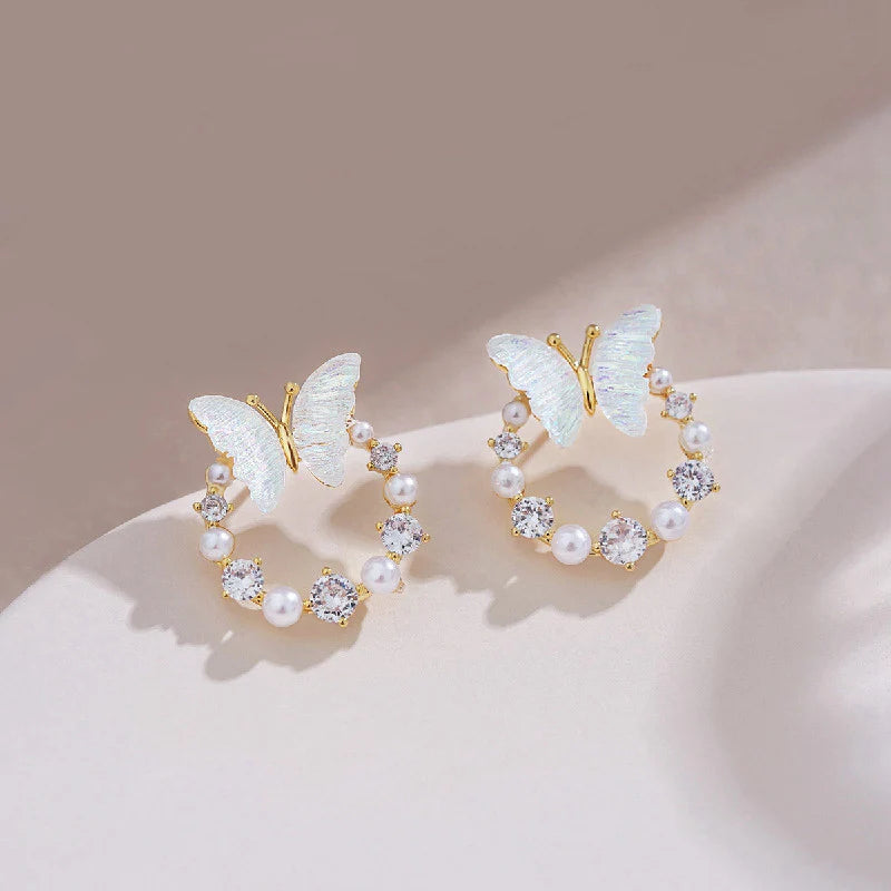 Halo Butterfly Earrings