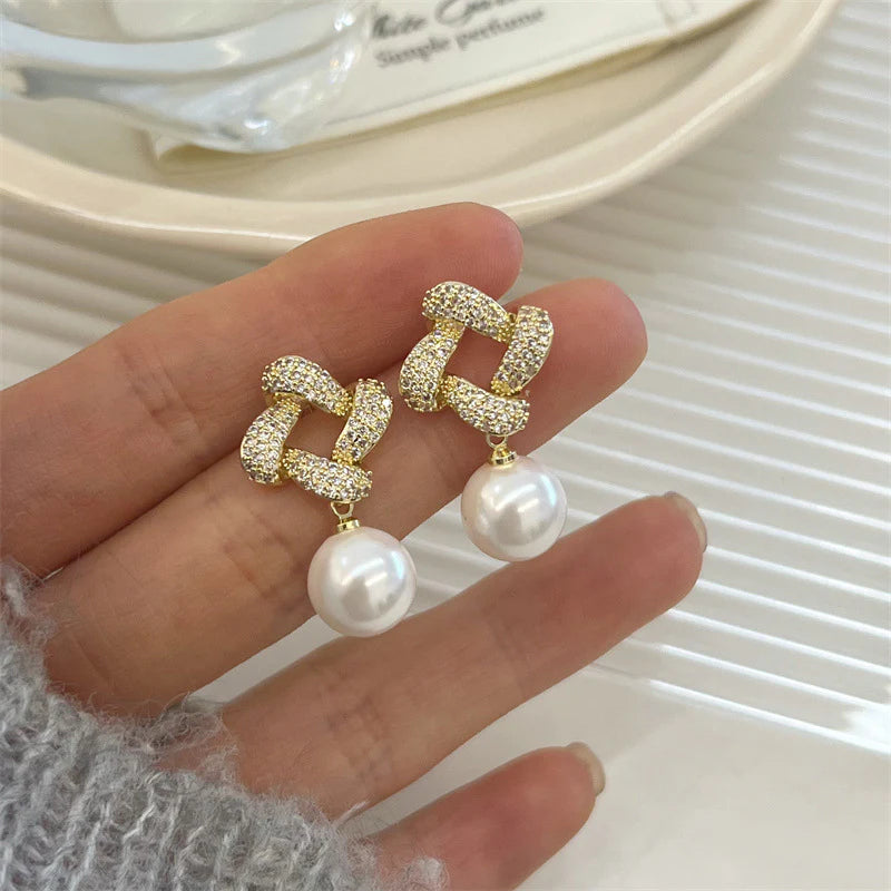 Pearl Cube Earrings