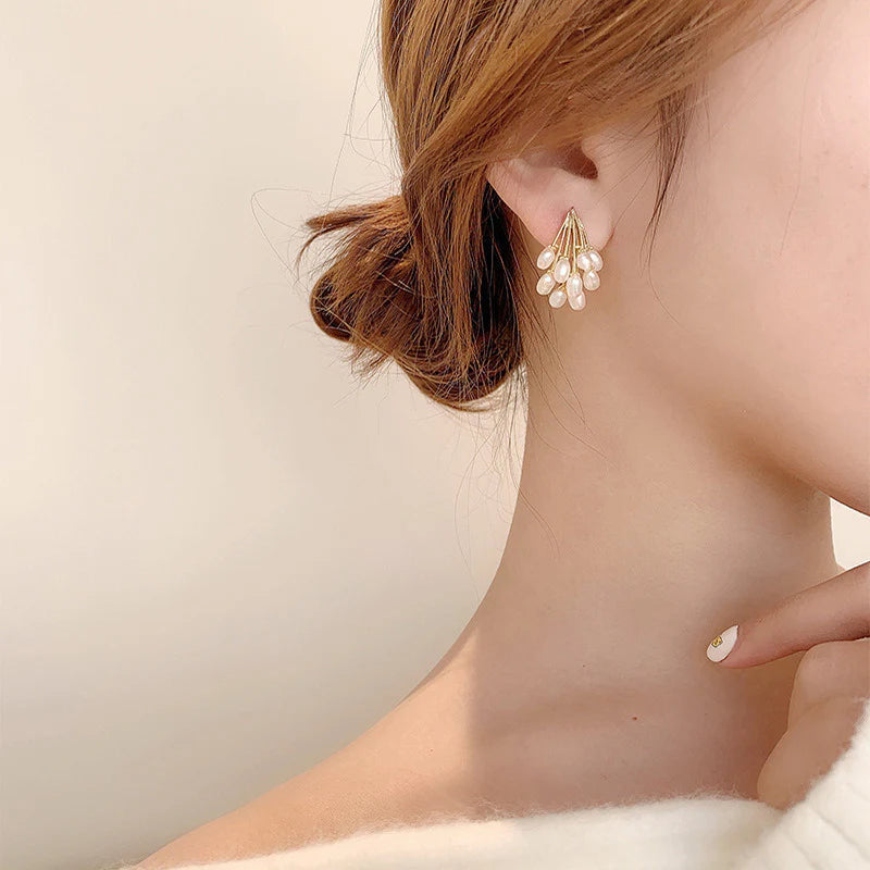 Pearl Cluster Earrings