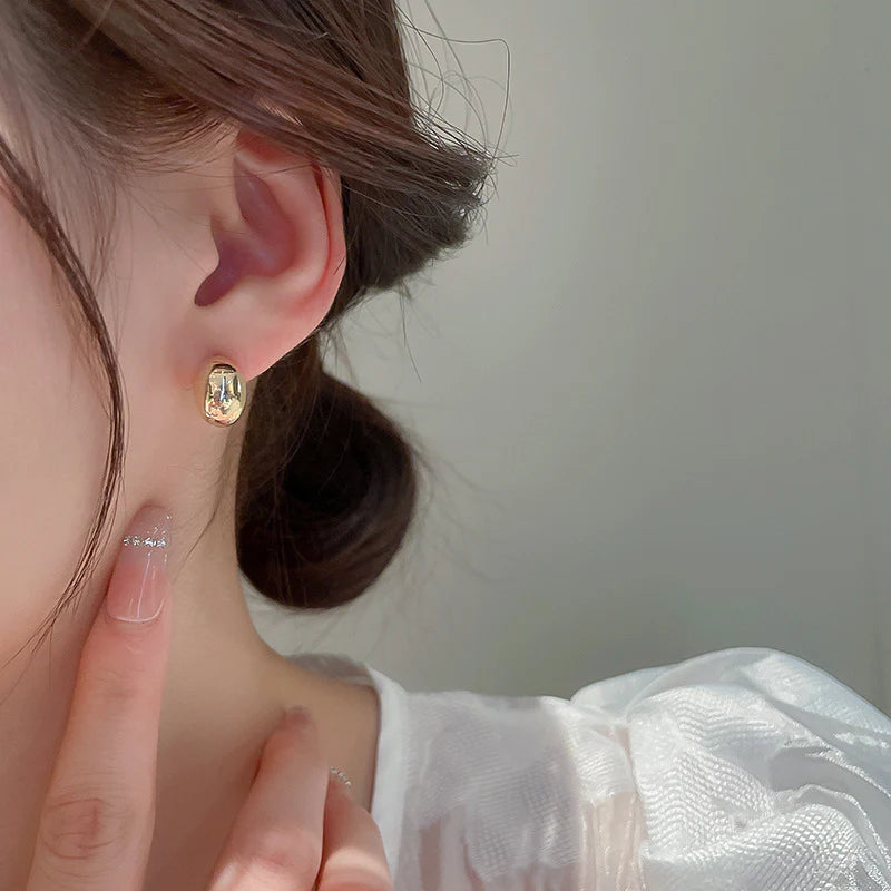 Golden Bean Drop Earrings
