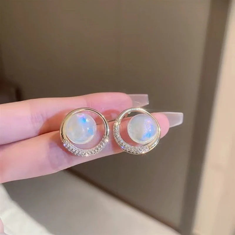 Mermaid Pearl Halo Earrings