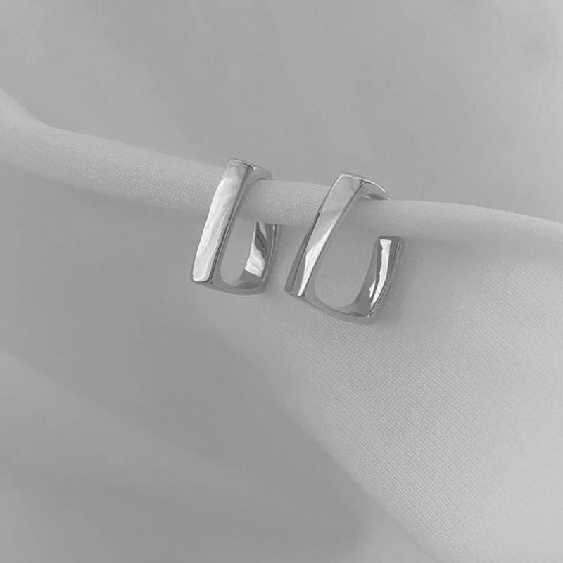 Silver Arc Earrings