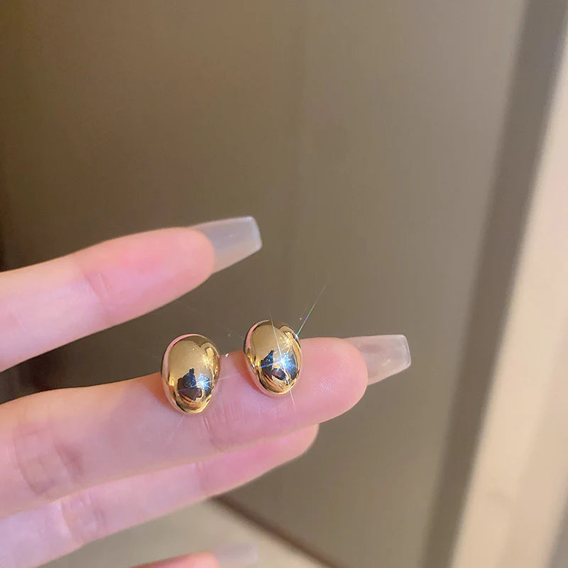Golden Bean Drop Earrings