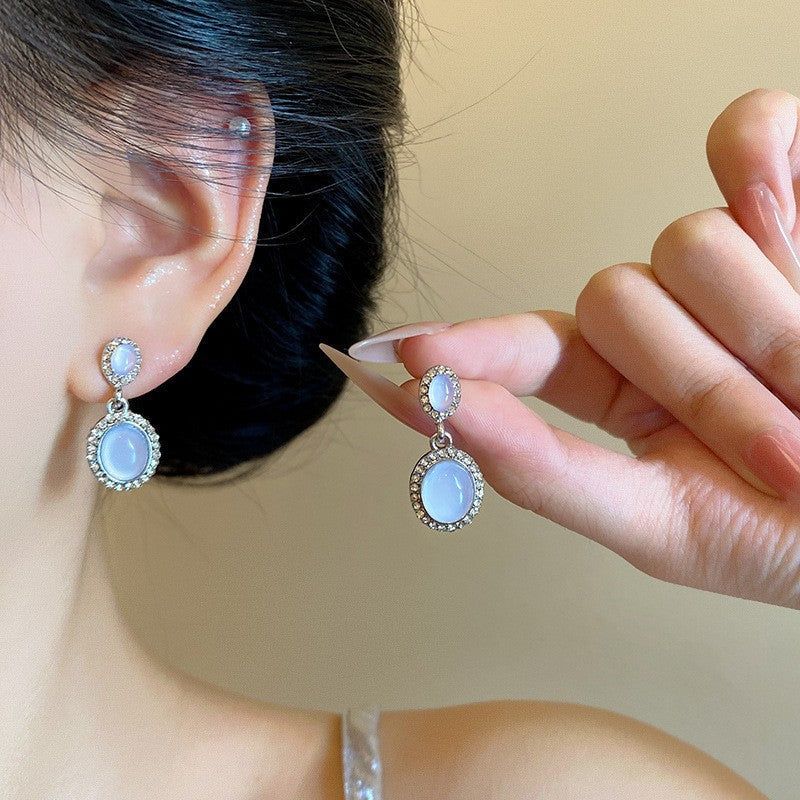 Cat's Eye Teardrop Earrings