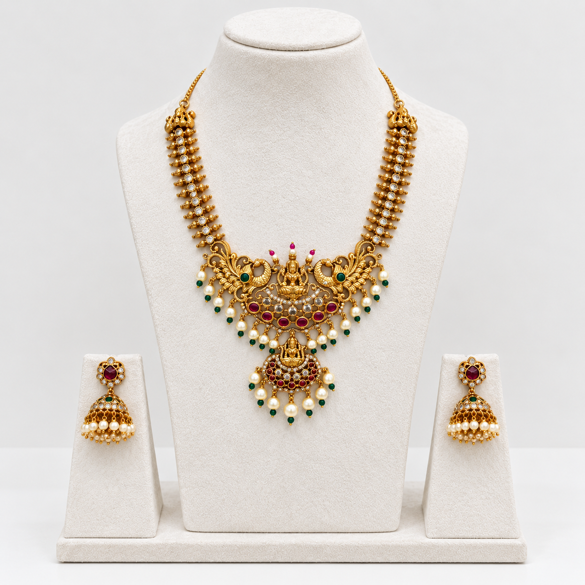Traditional Temple Gold Necklace Set