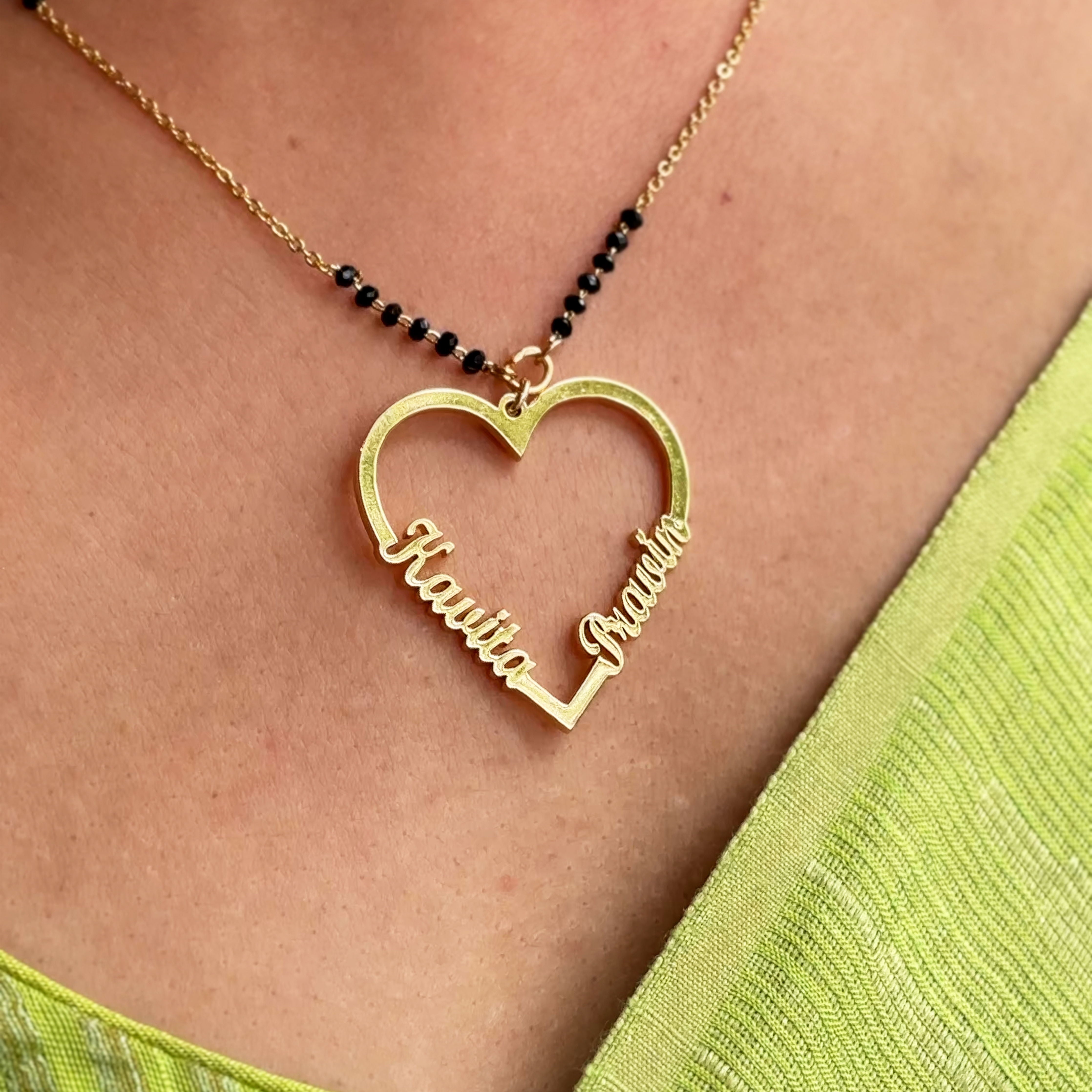 Heart Couple Name Necklace