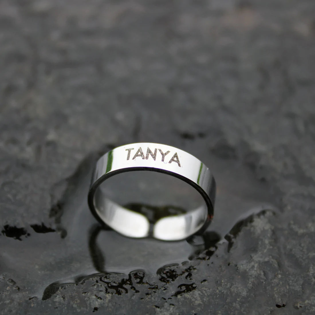 Classic Band Name Ring